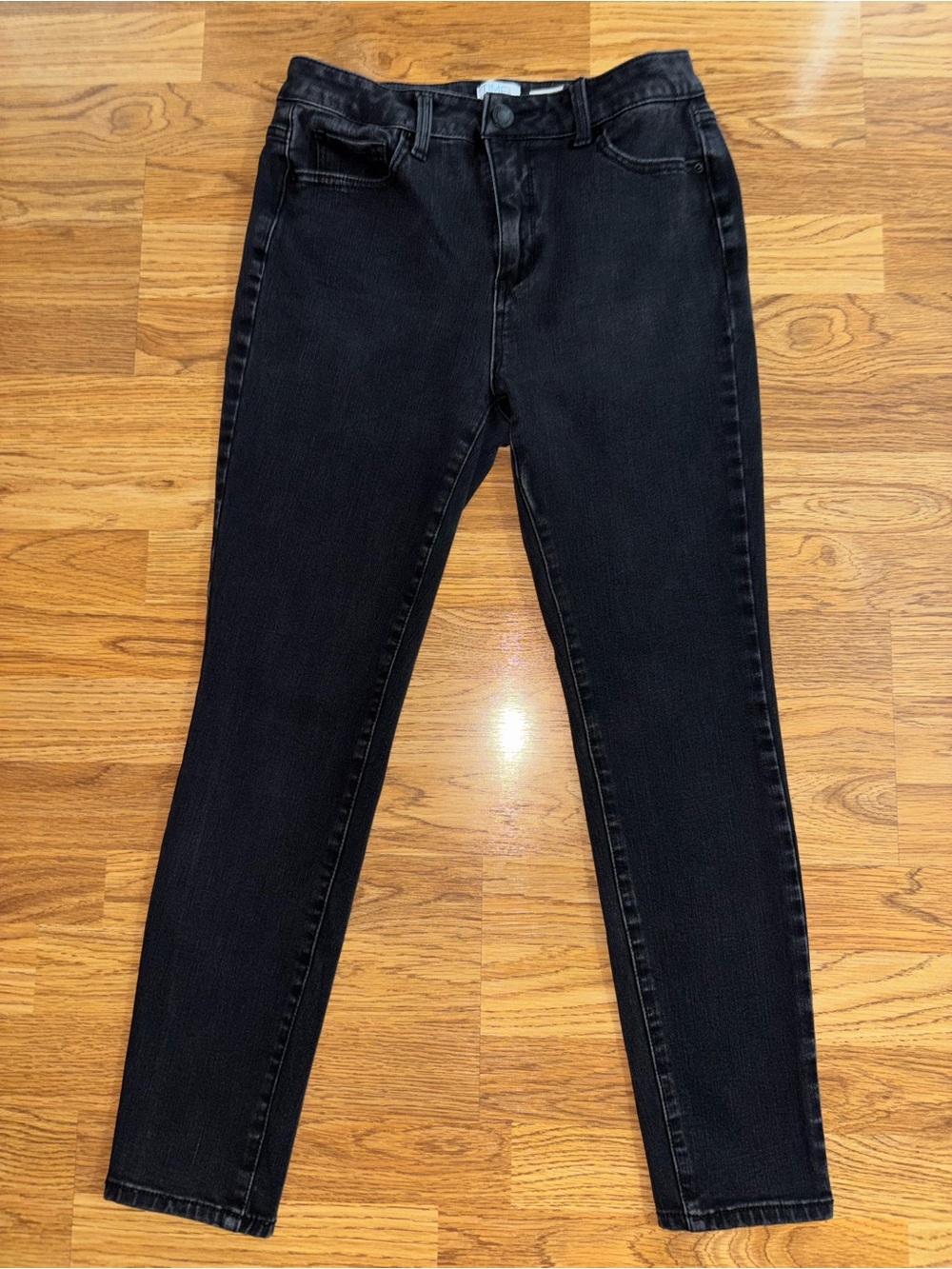 Time and Tru Mid Rise Skinny Jeans Women's Size 8 Natural Fading Black Stretch